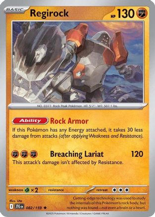 Regirock 082  - Reverse Holofoil SV09 Journey Together - Rare