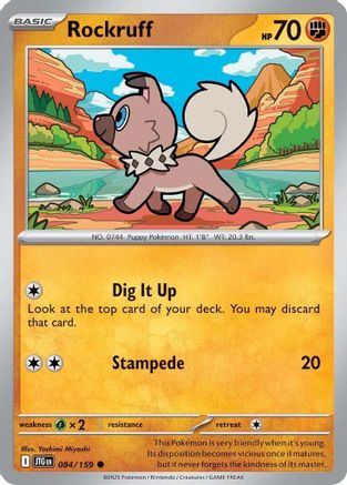 Rockruff 084  - Reverse Holofoil SV09 Journey Together - Common