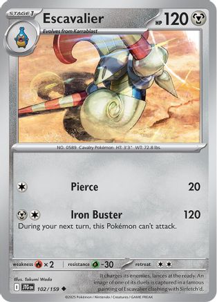 Escavalier 102  - Reverse Holofoil SV09 Journey Together - Uncommon