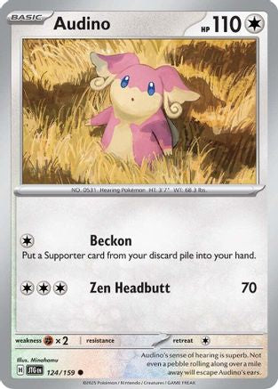 Audino 124  - Reverse Holofoil SV09 Journey Together - Common