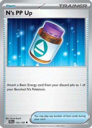 N's PP Up 153  - Reverse Holofoil SV09 Journey Together - Uncommon