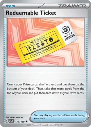 Redeemable Ticket 156  SV09 Journey Together - Uncommon