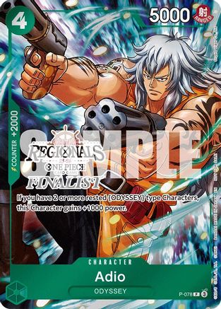 Adio (Offline Regional Finalist Card Set 2025 Vol.1) (P-078) - One Piece Promotion Cards Foil