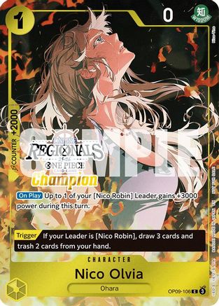 Nico Olvia (Online Regional Champion Card Set 2025 Vol.1) (OP09-106) - One Piece Promotion Cards Foil
