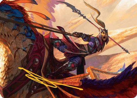 Dragonback Lancer Art Card (3/54) (Gold-Stamped Signature) (AATDM-003) - Art Series: Tarkir: Dragonstorm
