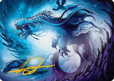 Roiling Dragonstorm Art Card (33/54) (Gold-Stamped Signature) (AATDM-033) - Art Series: Tarkir: Dragonstorm