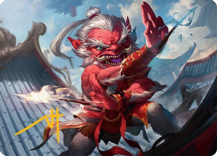 Devoted Duelist Art Card (15/54) (Gold-Stamped Signature) (AATDM-015) - Art Series: Tarkir: Dragonstorm