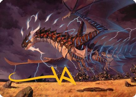 Neriv, Heart of the Storm Art Card (25/54) (Gold-Stamped Signature) (AATDM-025) - Art Series: Tarkir: Dragonstorm