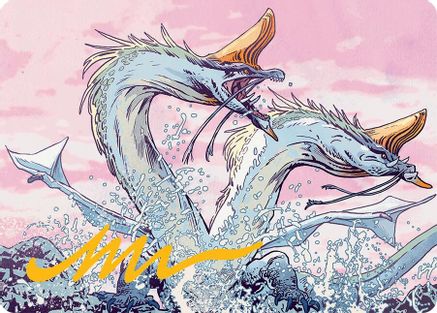 Twinmaw Stormbrood Art Card (39/54) (Gold-Stamped Signature) (AATDM-039) - Art Series: Tarkir: Dragonstorm