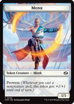 Monk // Treasure Double-Sided Token (TDM-3 // 16) - Commander: Tarkir: Dragonstorm