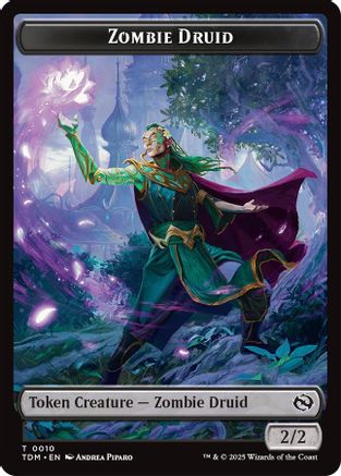 Zombie Druid // Treasure Double-Sided Token (TDM-10 // 16) - Tarkir: Dragonstorm