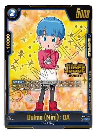 Bulma (Mini) : DA (Judge Pack (Event Judge) 03) (FS07-06) - Tournament and Championship Promos Holofoil