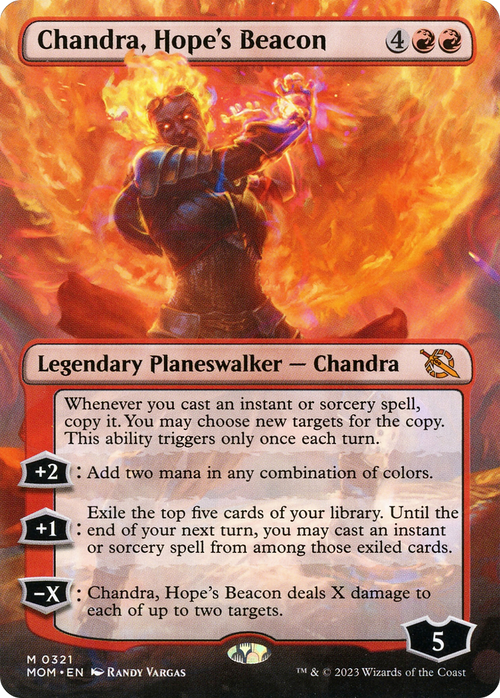 Chandra, Hope's Beacon (Borderless) (MOM-321) - March of the Machine Foil
