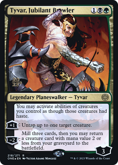 Tyvar, Jubilant Brawler (PRE-218) - Phyrexia: All Will Be One Promos Foil
