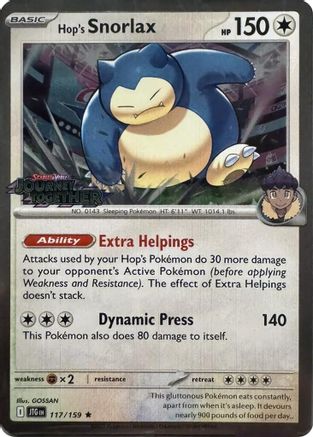 Hop's Snorlax (Cosmos Holo) 117/159  - Holofoil Miscellaneous Cards & Products - Promo