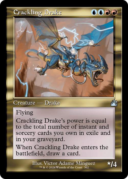 Crackling Drake (Retro Frame) (RVR-362) - Ravnica Remastered Foil