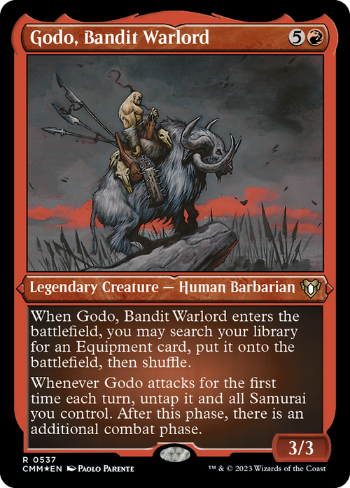 Godo, Bandit Warlord (Foil Etched) (CMM-537) - Commander Masters Foil
