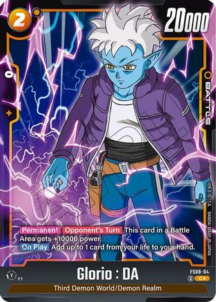 Glorio : DA (Bonus Pack Alternate Art) (FS08-04) - Starter Deck 8 Vegeta Mini Super Saiyan 3 Holofoil