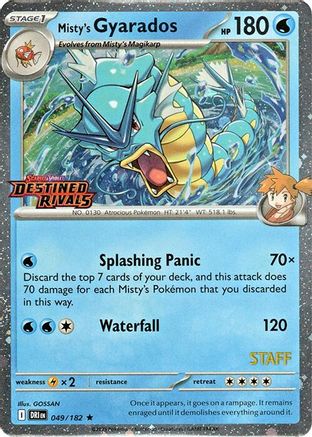 Misty's Gyarados (Prerelease) [Staff] 049/182  - Holofoil Miscellaneous Cards & Products - Rare