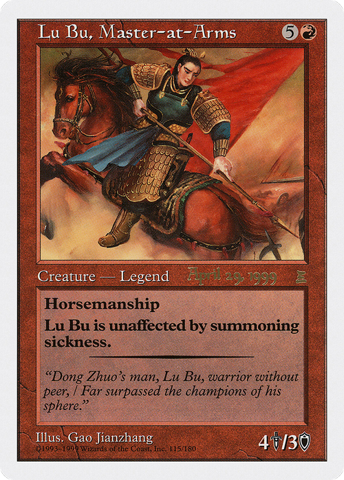 Lu Bu, Master-at-Arms (Japan 4/29/99) (PRE-115) - Portal: Three Kingdoms Promos