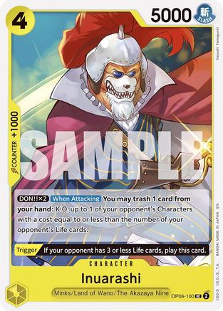 Inuarashi (Reprint) (OP06-100) - Starter Deck 28: GREEN/YELLOW Yamato