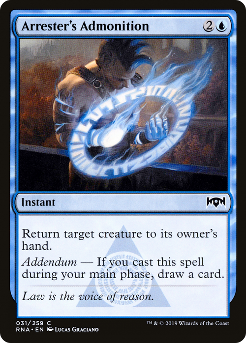 Arrester's Admonition (RNA-031) - Ravnica Allegiance