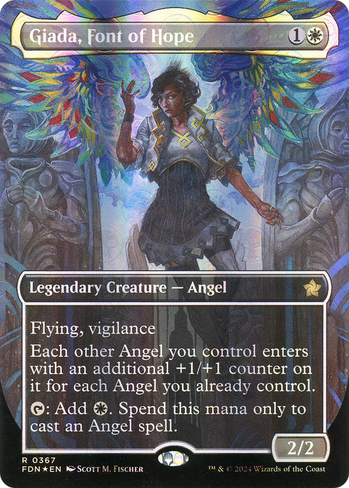 Giada, Font of Hope (Borderless) (Mana Foil) (FDN-367) - Foundations Foil