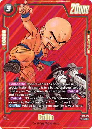 Krillin - SB01-051 (Alternate Art) (SB01-051) - Manga Booster 01 Holofoil