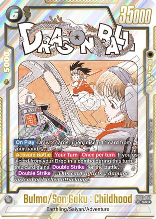 Bulma/Son Goku : Childhood (Alternate Art) (SB01-057) - Manga Booster 01 Holofoil