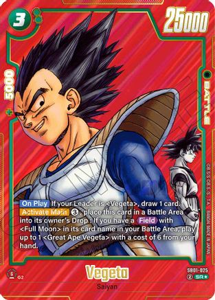Vegeta - SB01-025 (Alternate Art) (SB01-025) - Manga Booster 01 Holofoil