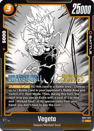 Vegeta - SB01-032 (SB01-032) - Manga Booster 01 Release Event Cards