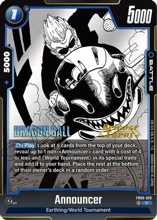 Announcer (FB06-026) - Manga Booster 01 Release Event Cards