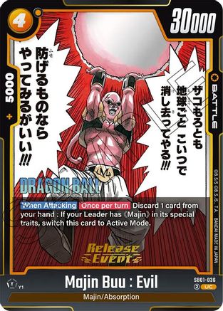 Majin Buu : Evil - SB01-036 (SB01-036) - Manga Booster 01 Release Event Cards