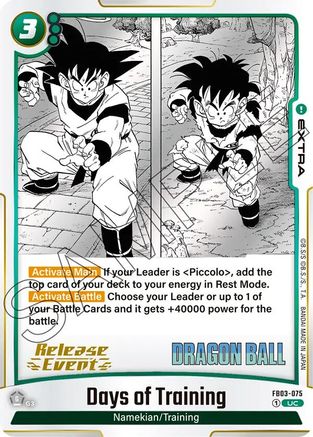 Days of Training (FB03-075) - Manga Booster 01 Release Event Cards