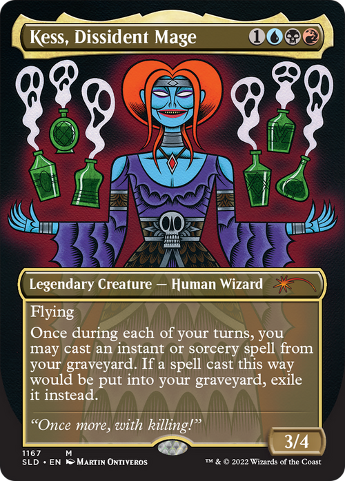 Kess, Dissident Mage (SLD-1167) - Secret Lair Drop (Borderless) Foil