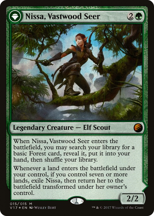 Nissa, Vastwood Seer (V17-015) - From the Vault: Transform: (originpwdfc) Foil