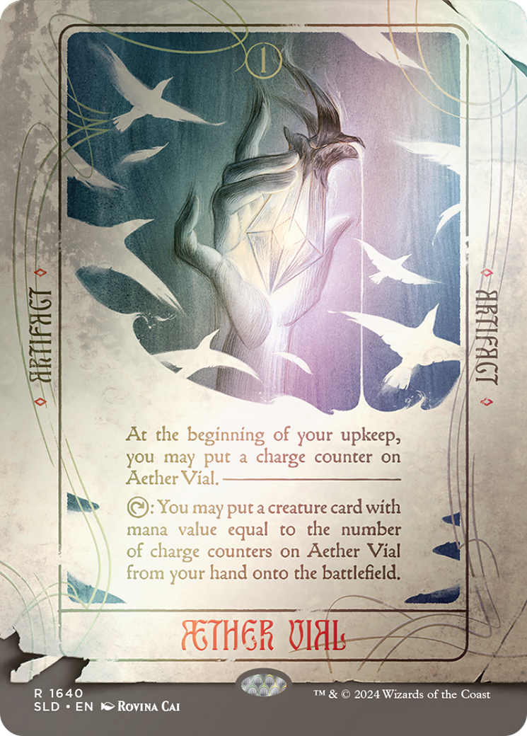 Aether Vial (Rainbow Foil) (SLD-1640) - Secret Lair Drop (Borderless) Foil