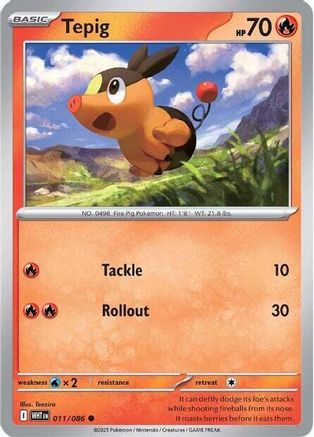 Tepig 011  SV White Flare - Common