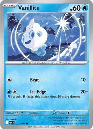 Vanillite 027  - Reverse Holofoil SV White Flare - Common