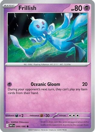 Frillish 044  - Reverse Holofoil SV White Flare - Common