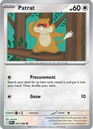 Patrat 072  - Reverse Holofoil SV White Flare - Common