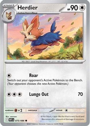 Herdier 075  - Reverse Holofoil SV White Flare - Common