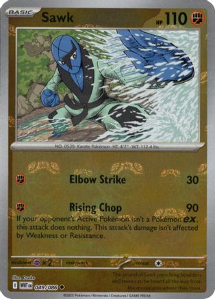 Sawk (Master Ball Pattern) 049  - Holofoil SV White Flare - Uncommon