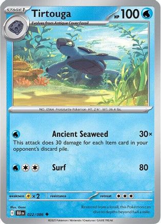 Tirtouga 022  - Reverse Holofoil SV Black Bolt - Uncommon