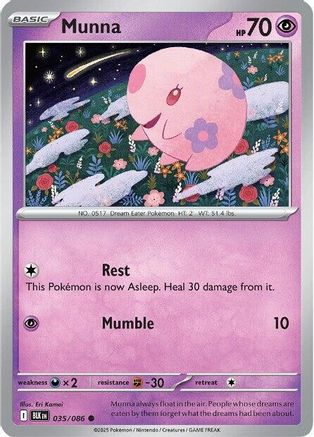 Munna 035  - Reverse Holofoil SV Black Bolt - Common