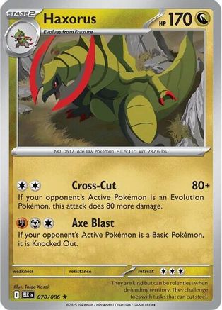 Haxorus 070  - Holofoil SV Black Bolt - Rare