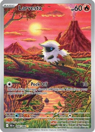 Larvesta 099/086  - Holofoil SV Black Bolt - Illustration Rare