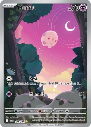 Munna 116/086  - Holofoil SV Black Bolt - Illustration Rare