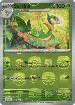 Servine (Master Ball Pattern) 002  - Holofoil SV Black Bolt - Common