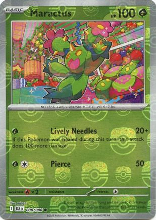 Maractus (Master Ball Pattern) 008  - Holofoil SV Black Bolt - Common